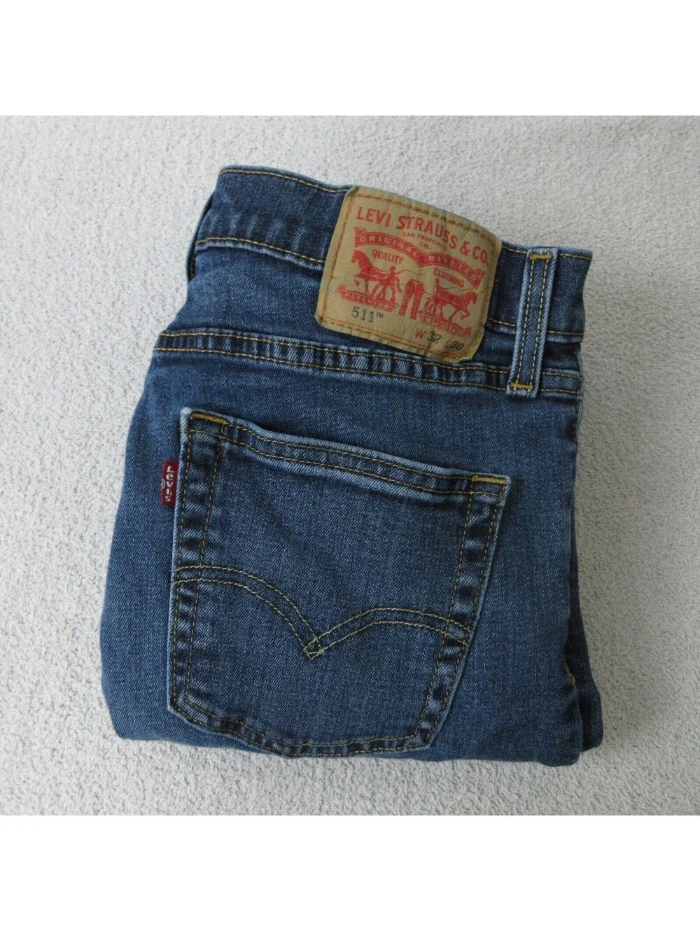 Levi's 511 Slim Fit Blue Denim Jeans Mens W32 L28.5 (Tag 32x30) Dark Wash